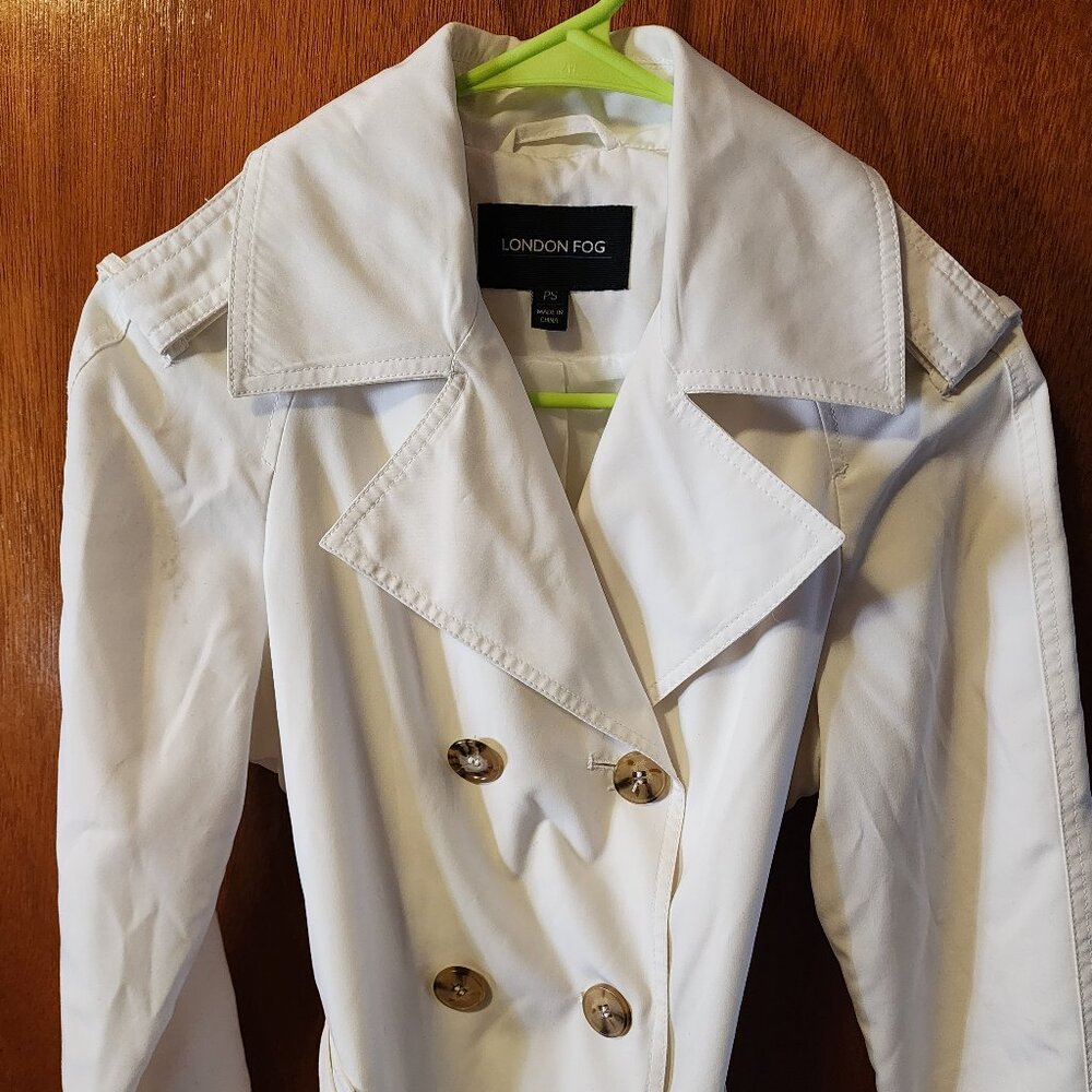 Women's PS London Fog White Trench/Rain Lightweight Jacket